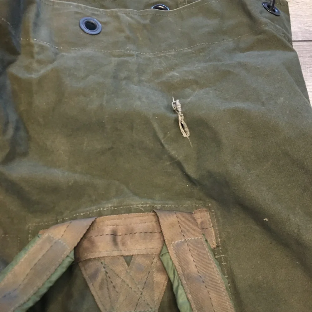 Vintage US ARMY Vietnam War Era BARRACK Laundry Duffle Duffel Bag Olive Drab